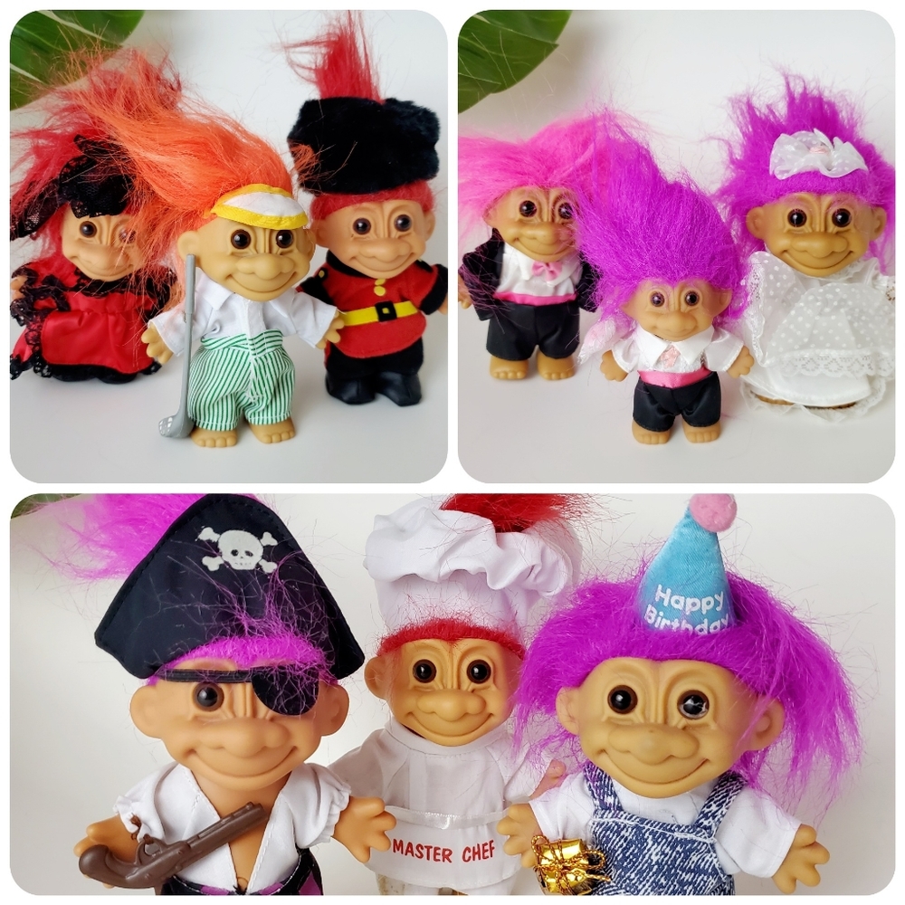 Host Pick 🌈 Lot of 9 Vintage 1990s Russ Trolls Dolls